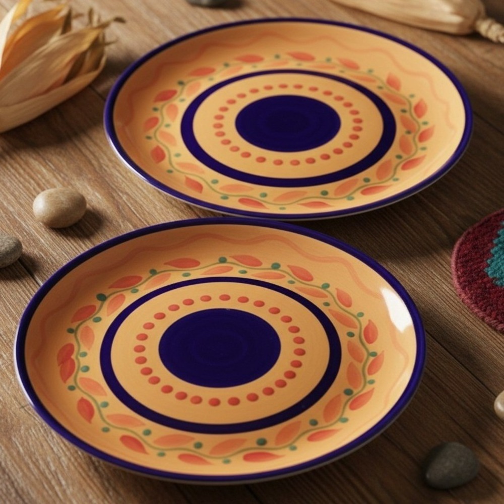 Vintage Set Of 2 Libbey Salsa Red Pepper Hand Painted Dinner Plates 10-1/2"